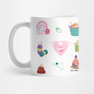 Best knitiing mom e ver sticker pack Mug